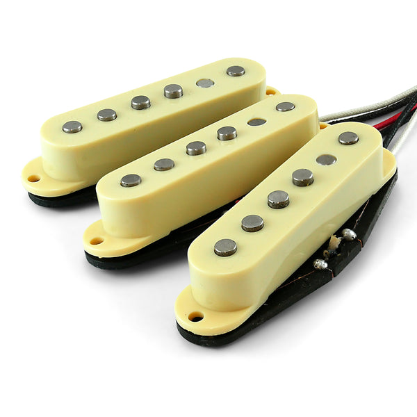 VANSON 'Vintage Pro' Alnico V Ivory/Cream Single Coil Pickup Set for Stratocaster Guitars