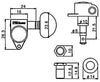 Wilkinson WJ303 EZ-LOK Black (3-a-side) 19:1 Gear Ratio Tuners / Machine Heads for Epiphone Les Paul, SG, ES, PRS, Schecter, Ibanez