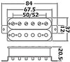 Wilkinson M-Series WOHZB 'HOT' Zebra Humbucker Bridge Pickup for Gibson, Epiphone etc. (Bridge, Ivory Mounting Ring)