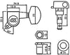 Wilkinson WJ01 EZ-LOK Black (3-a-side) Tuners / Machine Heads  for Epiphone Les Paul, SG, ES, PRS, Schecter, Ibanez, Acoustic