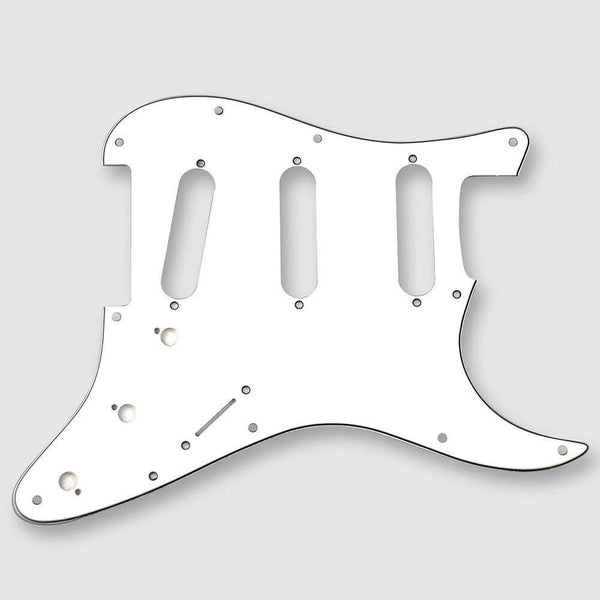 VANSON 3-Ply White Premium Quality SSS Scratchplate Pickguard DIRECT FIT for USA, MEX Fender, Stratocaster