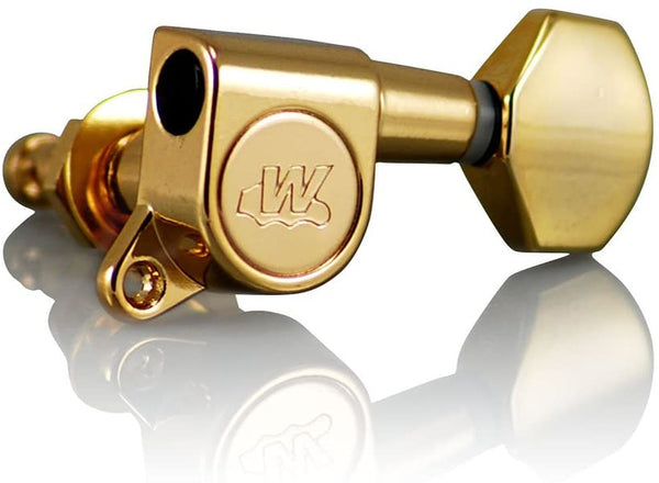 Wilkinson WJ07 EZ-LOK Gold Right Handed Tuners / Machine Heads for Stratocaster, Telecaster, Jackson, Ibanez, BC Rich, Schecter, Electric Guitar (Right Handed, Gold)