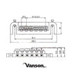 VANSON Chrome Wrap-around Combination Bridge for Les Paul Junior / Jnr, Melody Makers, Badass etc.