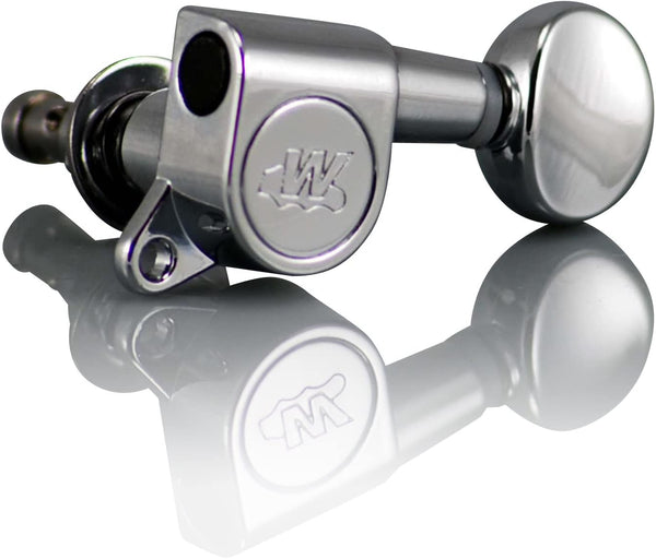 Wilkinson WJ05 EZ-LOK Chrome (3-a-side) Tuners / Machine Heads for SG, ES, PRS, Schecter, Ibanez, Electric Guitar (3-a-side, Chrome)