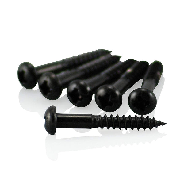 VANSON 6 x Black Dome Head Tremolo / Bridge Screws for Stratocaster Type Guitars