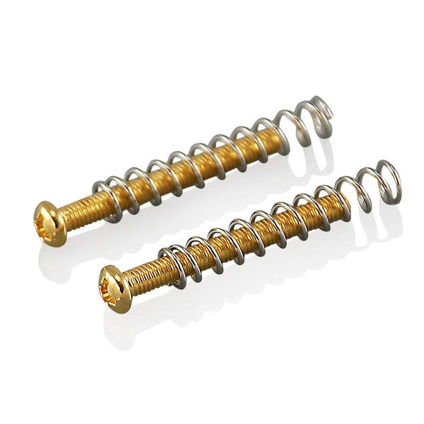 VANSON 2 x Gold Humbucker Pickup Mounting Screws & Springs, 3mm, for Les Paul, SG, ES