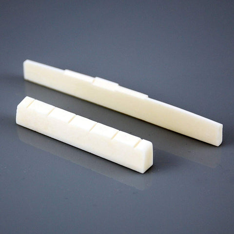 VANSON 52mm Plain Bone Nut & 80mm Compensated Saddle for Classical Guitars PLCMP+