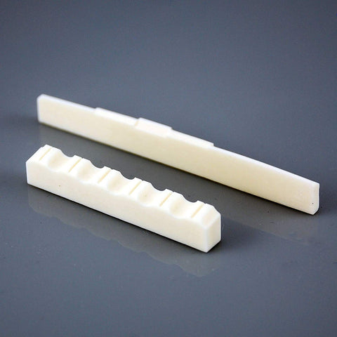 VANSON 52mm Carved Bone Nut & 80mm Compensated Bone Saddle for Classical Guitars CRVCMP+