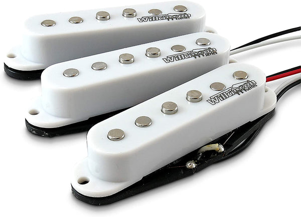Wilkinson M-Series WOVS White Vintage 60's Staggered Single Coil Neck & Bridge Pickup for Stratocaster Guitars (SET, White)