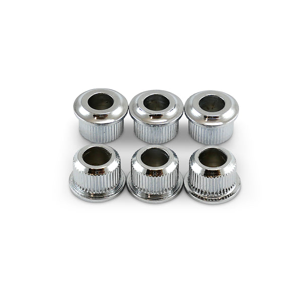 VANSON 6 x Chrome Conversion Bushings, Vintage Guitar Tuners / Machine Heads 10.8mm to 6.2mm Reducer