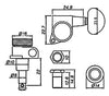 VANSON V03SP LOCKING Gold (3-a-side) 19:1 Gear Ratio Tuners / Machine Heads for Les Paul, SG, ES, PRS, Schecter, Ibanez