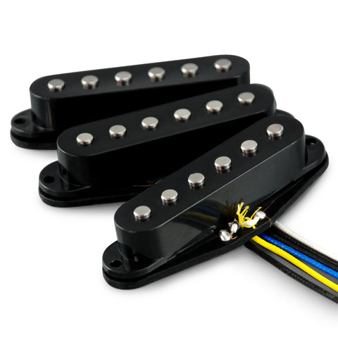 VANSON 'Classic Pro' Alnico V Black Single Coil Pickup Set for Stratocaster Guitars