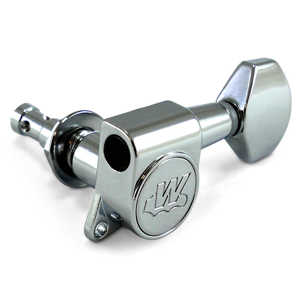 Wilkinson WJN07 EZ-LOK Chrome Right Handed 19:1 Gear Ratio Tuners / Machine Heads for Stratocaster, Telecaster, Jackson, Ibanez, BC Rich, Schecter, Electric Guitar (Right Handed, Chrome)