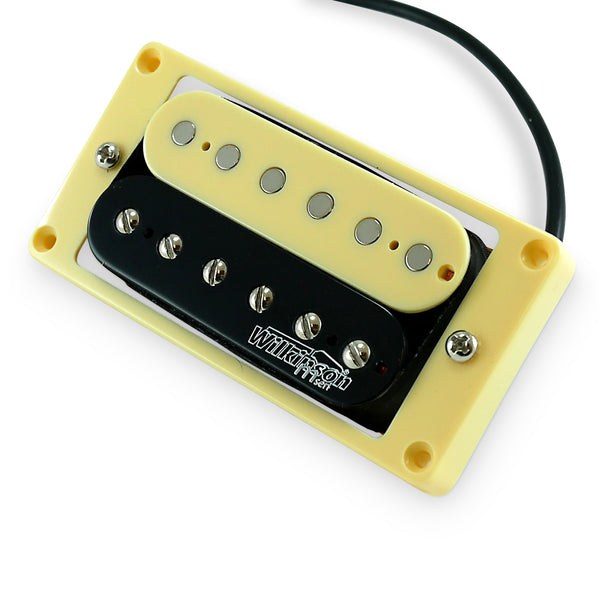 Wilkinson M-Series WOHZB 'HOT' Zebra Humbucker Bridge Pickup for Gibson, Epiphone etc. (Bridge, Ivory Mounting Ring)